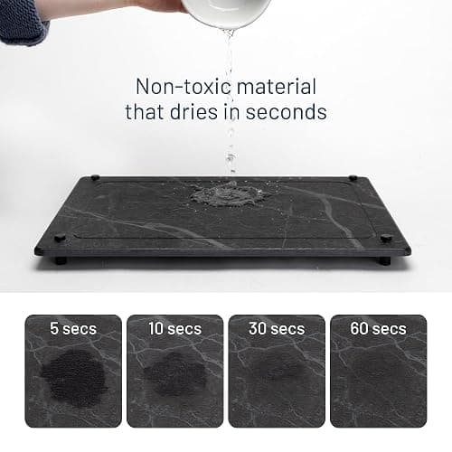 LARGE Siren Stone Natural Dish Drying Mat for Kitchen Counter - Premium Diatomaceous Earth Mat | Quick Drying, Super Absorbent | Non-Toxic, BPA-Free, Eco-Friendly | Female-Founded USA Brand (18"x14") thumbnail 5