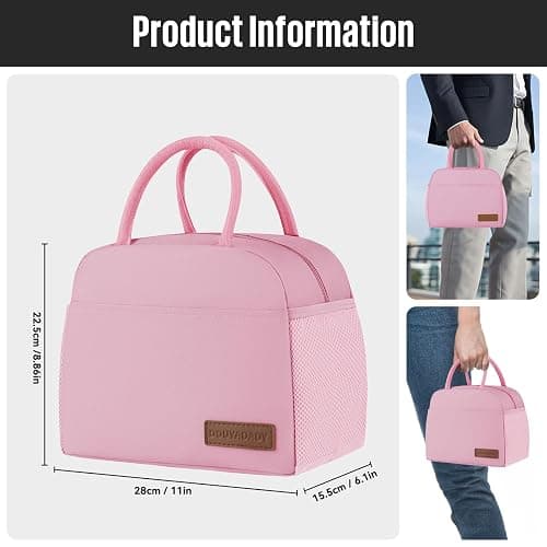 douyadady Lunch Bag&Box Women/Men Insulated&Reusable | Spacious Lightweight Waterproof Sturdy Durable Great Value For Office Work School Picnic Travel thumbnail 2