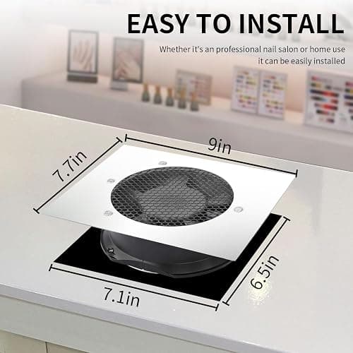 Powerful 80W Nail Dust Collector Built in Table Desk Nail Vacuum Cleaner Professional Table Embedded Dust Extractor Vacuum Built in Desktop Nail Dust Collector Quiet Nail Fan Acrylic Nail Tools thumbnail 4