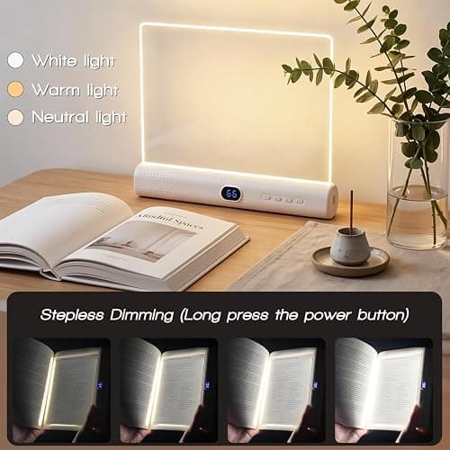 DEYOT LED Book Light and Night Light 2 in 1, 3 Color Temperatures & Stepless Dimming, USB Rechargeable Reading Light with Timer for Night Reading, Bookish Gifts for Book Lovers thumbnail 4