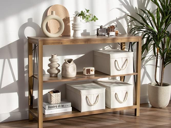 StorageWorks Storage Bins with Lids, Decorative Storage Boxes with Lid and Soft Rope Handles, Foldable Storage Baskets for Closet, Shelves, Stackable, 3-Pack, Ivory and White, Large thumbnail 6