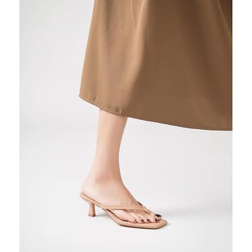 LULLASONG Women's Kitten Heels Sandals Square Open Toe Flip Flop Heels 1.8-2 Inch Heeled Sandals for Women thumbnail 2