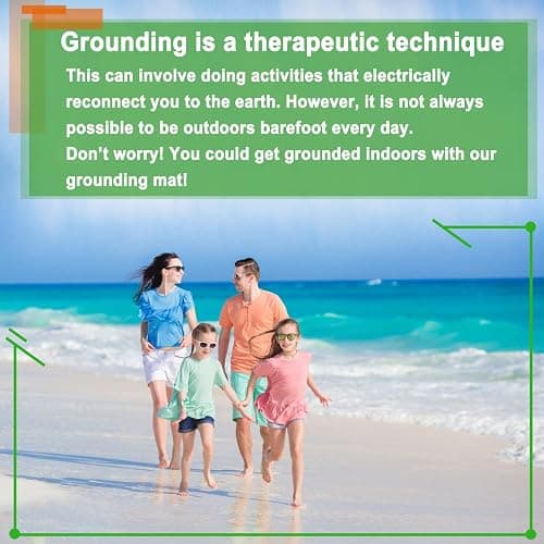 Grounding Mat for Pain Relief, Birthday for Women Men Mom Dad Elderly, Carbon Leatherette Earth Therapy mat for Bed, Grounding Mat for Better Sleep, 54"x71" thumbnail 3