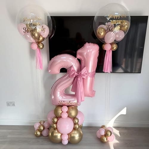 Light Pink 12th Birthday Balloon for Girls, 40'' Mylar Self Inflating Number 12 Balloon, Big Foil 1 & 2 Helium Pastel Pink Balloon for Women 21st Birthday Party Decoration Anniversary Decor Supplies thumbnail 5