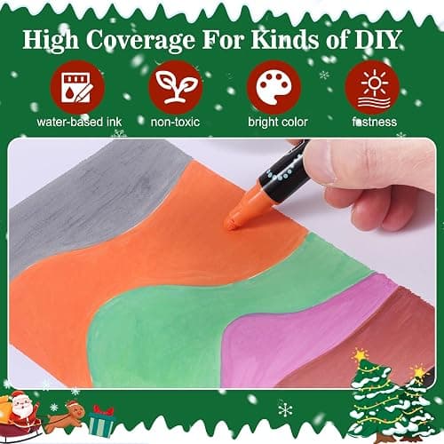 30 Colors Dual Tip Acrylic Paint Markers, Premium Dot & Fine Tip Coloring Paint Pens Set for Paper, Rock, Wood, Fabric, Canvas, Glass, Ceramic, Vision Board Supplies and DIY Crafts Supplies Art Gifts thumbnail 3