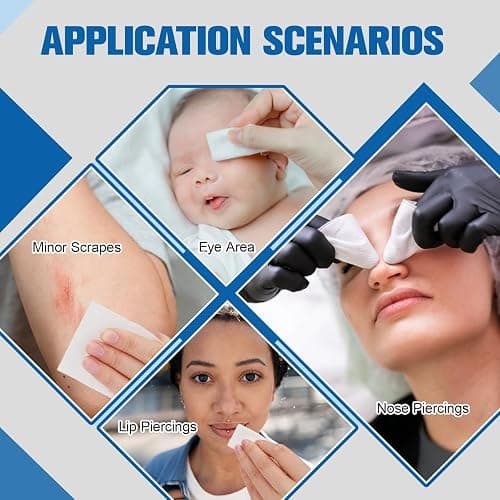2 in 1 Piercing Aftercare Spray & Wipes Kit: Non-Greasy Saline Solution for Keloid Bump Removal, Piercing Bump Treatment Solution, Ear Nose Lip Belly Piercing Cleaner Wipes(3.38oz + 100ct) thumbnail 6
