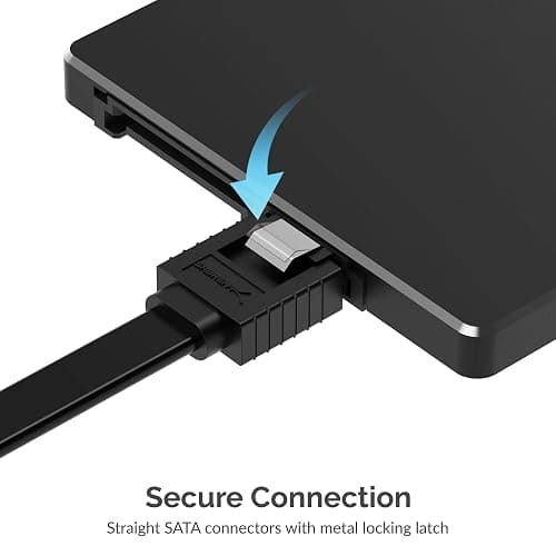 SABRENT SATA III Cable 6Gbps 50cm (3 Pack) – Locking Latch SATA Cable for SSD HDD PC Desktop Motherboard (CB-SFK3) thumbnail 6