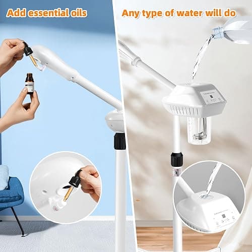 Professional Facial Steamer, Face Steamer on Wheels, SPA Ozone Steamer, Standing Face Steamer for Spa, Salon and at Home Use thumbnail 5