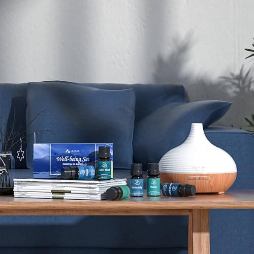 ASAKUKI Essential Oils, Well-Being Diffuser Oils Gift Set, 6x10ml | Includes Calm Mind, Sweet Dreams, Happy, Relax, Air Freshening, Immunity, Essential Oil Set For Diffusers for Home thumbnail 6