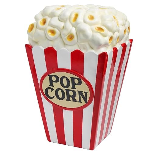 Cynkeyee Decorative Popcorn Food Shape Stool - Red and White Stripes Fun Food Stools, Stylish Shoe Changing Stool for Dining Room, Cute Furniture Accent, 12x12x18.3 inch - Image 1