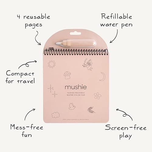 mushie Fairies Reusable Water Color Pad | Montessori Travel Activity Fairy Tale Book + Refillable Brush for Toddlers 3 Years+ thumbnail 9