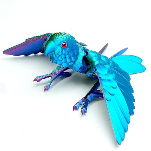 3D Print Parrot Figure, Bird with Wing,Movable Joints, Home Office Decor,Interesting Toys for Autism/ADHD,Festival Gifts toco,Fidget Toys, Executive Desk Animals Toy thumbnail 5