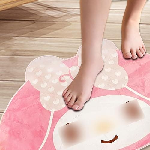 Roffatide Cartoon Melody Pattern Cute Fur Area Rug Blanket Rug Non-Slip Door Floor Mats Carpet for Home 80 * 120cm thumbnail 4