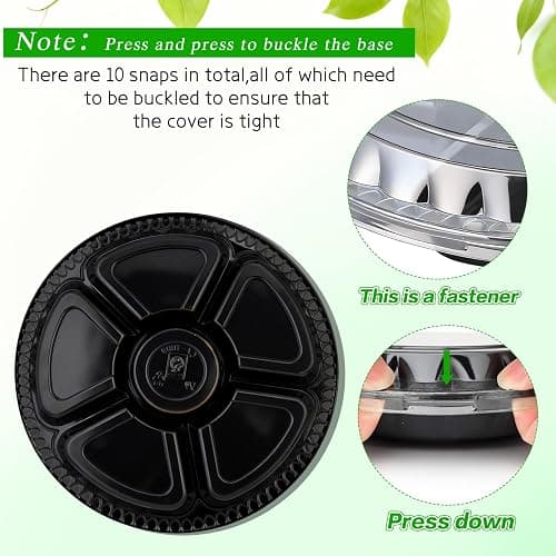 mwellewm 10 Pcs Round Plastic Appetizer Tray with Lid Divided Serving Tray, Disposable Food Storage Containers, Plastic Tray Storage, Kids Snack, Fruit Platter Vegetable Trays for Party and Buffet thumbnail 5