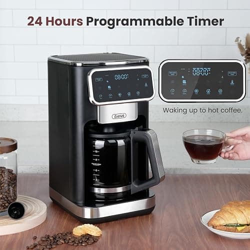 Gevi 12-Cup Programmable Coffee Maker with Touch Screen & Reusable Filter,Smart Drip Coffee Machine with Anti-Drip System, Perfect for Home,Iced Coffee thumbnail 4
