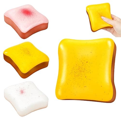 3 Pack Slow Rising Squishy Butter Bread, Realistic Bread Squishies with Butter Scent, Soft Sticky Squishy Toy, Stress Relief Fidget for Focus, Popular Squishies Gift Party Favor - Image 1