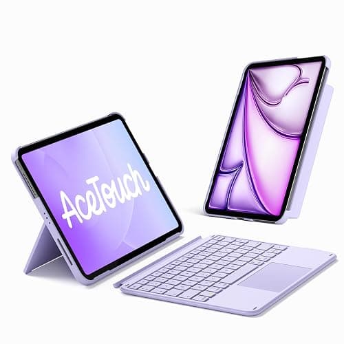Inateck Coque Clavier pour iPad 11e/10e Gén, pour iPad 10e (10,9")/11e (2025 A16), Air 11" M4/M3/M2, Air 6/5/4e, Pro 11 4e-1re, Clavier Ultraléger Détachable avec Pavé Tactile, Violets AceTouch thumbnail 9