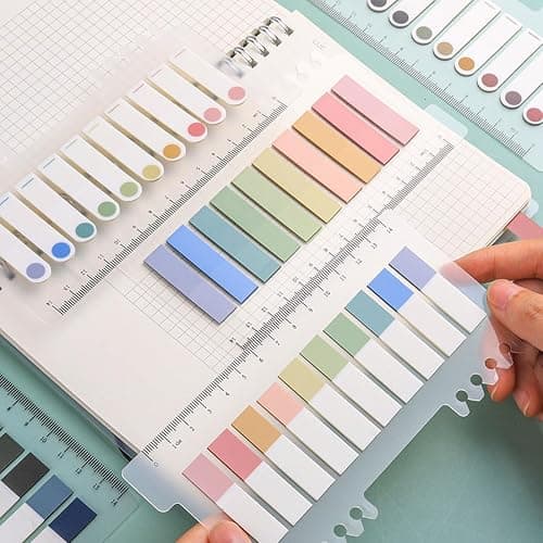 2400 Pcs Morandi Sticky Tabs, 12 Sheets Sticky Index Tabs, Book Tabs, Page Markers, Colorful Book Annotating Tabs, Page Tabs, Sticky Flags, Transparent Sticky Note Tabs, File Index Tabs with Ruler thumbnail 2