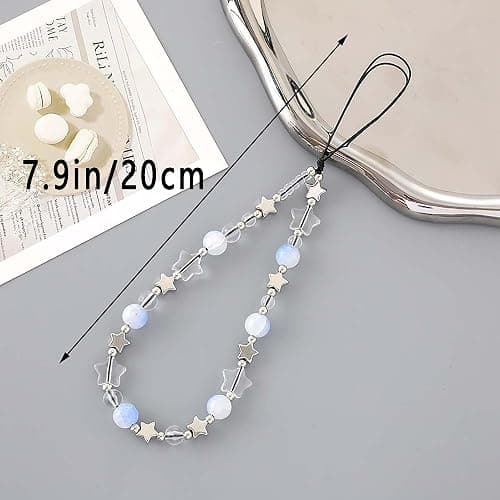 Staqlo Beaded Phone Charm Cute Fixed Beads Pearl Wristlet Chain Camera Wrist Strap CarKey Lanyard thumbnail 3