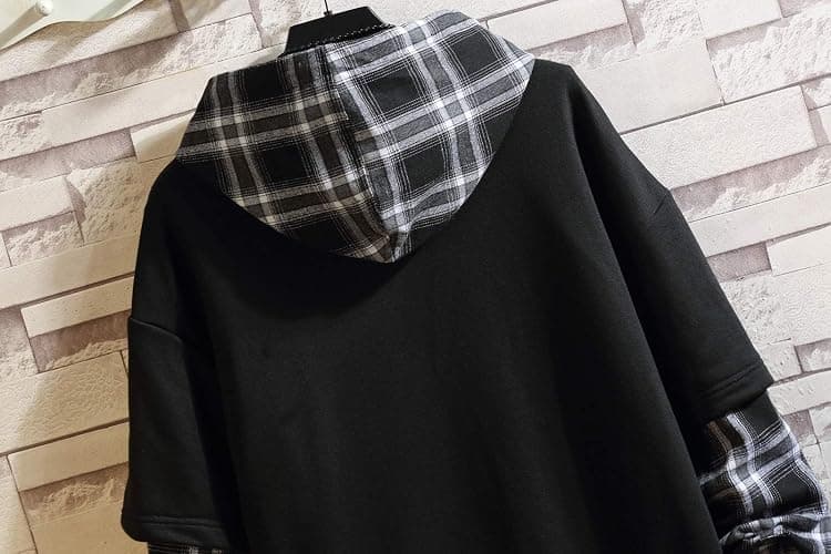 GURUNVANI Japan Style Patchwork Hoodies Men Characters Streetwear Hoodie Men Sweatshirt thumbnail 8