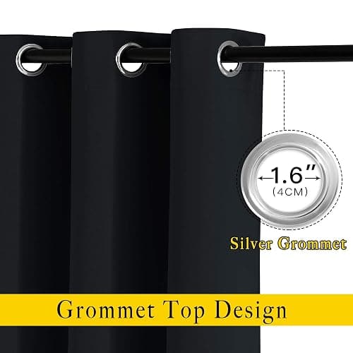 NICETOWN Black Out Curtains for Bedroom 84 inches Long - Light Reducing Thermal Insulated Solid Grommet Curtains/Panels/Drapes for Living Room (Set of 2, W52 x L84) thumbnail 2