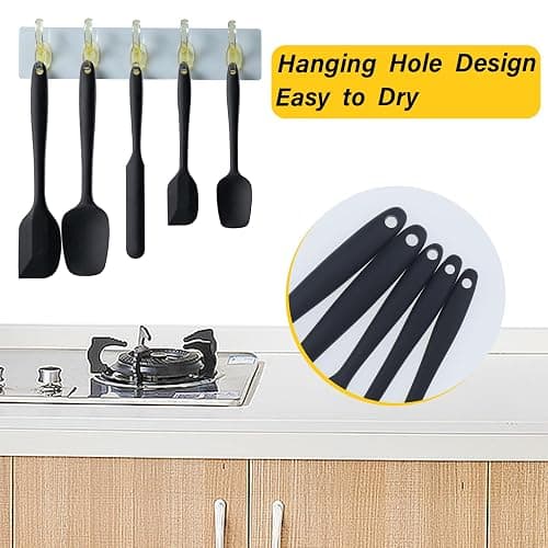 Silicone Spatula Set, 5 Piece Food Grade Rubber Spatulas for Baking, Cooking, and Mixing High Heat Resistant Non Stick Dishwasher Safe BPA-Free (Multicolor2) thumbnail 5