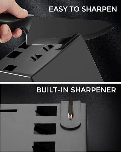 syvio Block Knife Set, 15 Pcs Kitchen Knife Set with Block and Sharpener, with Heavy Poultry Shears and 6pcs Serrated Steak Knives Razor-Sharp, Stainless Steel, Lightweight, Anti-Slip Handle thumbnail 4