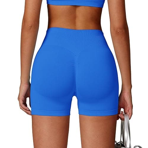 Jetjoy Womens Workout Gym Shorts 4.5" Seamless Hidden Scrunch Bum Butt Lifting High Waisted Biker Yoga Shorts thumbnail 5