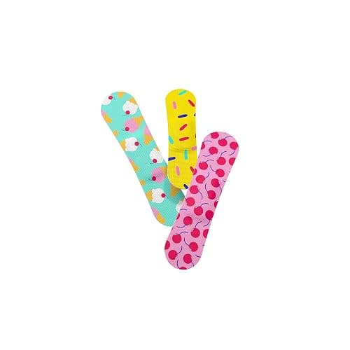 Welly Bandages | FSA Eligible | Adhesive Flexible Fabric Bravery Badges | Assorted Shapes for Minor Cuts, Scrapes, and Wounds | Colorful and Fun First Aid Tin | Ice Cream Patterns - 48 Count thumbnail 5