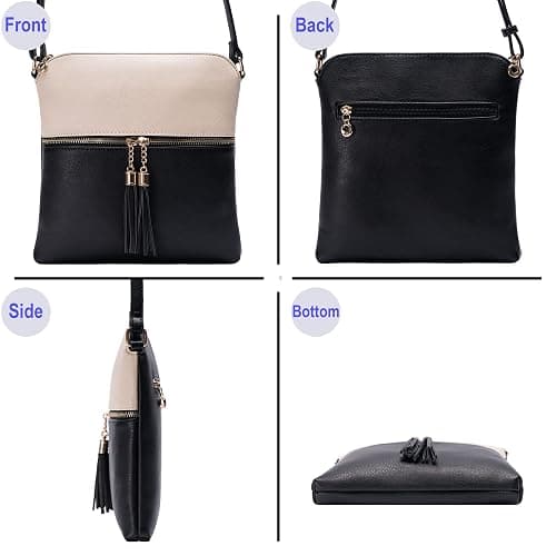 Solene Womens Lightweight Medium Crossbody Purse with Tassel, Perfect Size Crossbody Bags for Daily Use, travel thumbnail 9