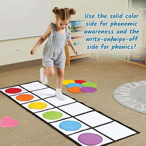 hand2mind Elkonin Box Floor Mat Activity Set, Phonemic Awareness, Ages 3+ | Phonics Games, Science of Reading Classroom Materials, Gross Motor Toys, Kids Active Play, Preschool Classroom Must Haves thumbnail 6