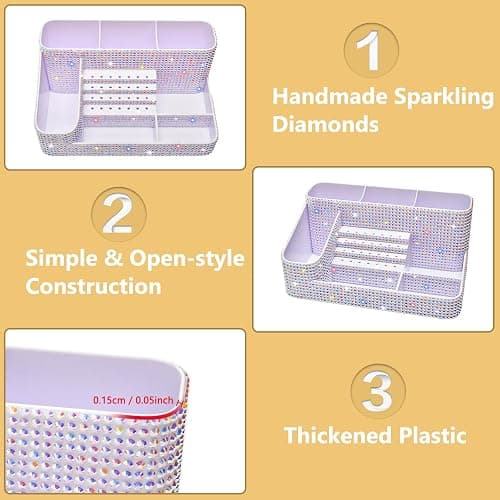 CGBE Nail Drill Holder, 28 Holes Nail Drill Bit Holder - Bling dz-White | Professional Nail Tools Organizer and Storage Box Case, Nail Desk Organizer for Nail Technician thumbnail 3