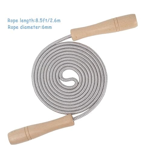 Skipping Rope for Kids, 2.6M Adjustable Children Jump Rope with Wooden Handle, Child Jumping Rope for Girls and Boys thumbnail 4