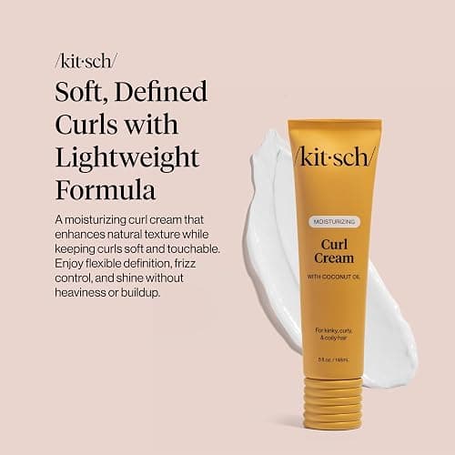 Kitsch Moisturizing Curl Cream for Curly Hair – Lightweight Curly Hair Products for Men & Women | Defines Curls, Controls Frizz & Boosts Shine | Hydrating Curling Cream thumbnail 2