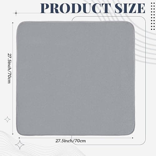 Fanfanwin 1 Pcs Couples Waterproof Mat Lover Reusable Stainproof Blanket Quiet Easy Use Mattress Protector for Adult Multi Functional Bed Sheet Couple Pleasure Comfort (27.5 x 27.5 in,Grey) thumbnail 2