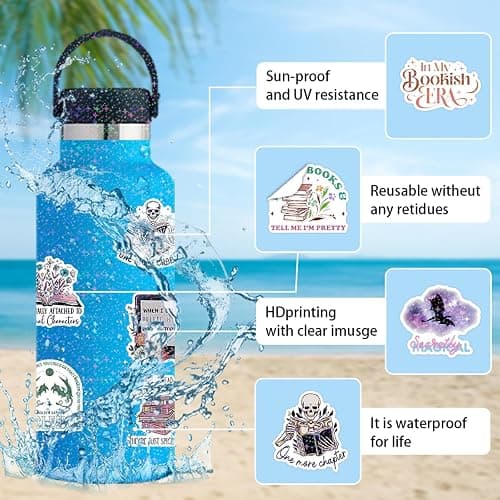 210 PCS Book Stickers, Funny Vinyl Waterproof Non-Repeating Read Book Waterproof Stickers for Gift Vinyl Decals Cute Gifts for Laptop Water Bottles Phone thumbnail 3