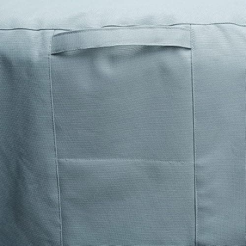 Hudson Comfort Papasan Chair Cover - Waterproof Outdoor Cover - Click-Close Straps and Elastic Hem Cord for Custom Fit - Durable Padded Handle & Air Vent for Circulation - 52" DIA x 35" Height (Gray) thumbnail 8