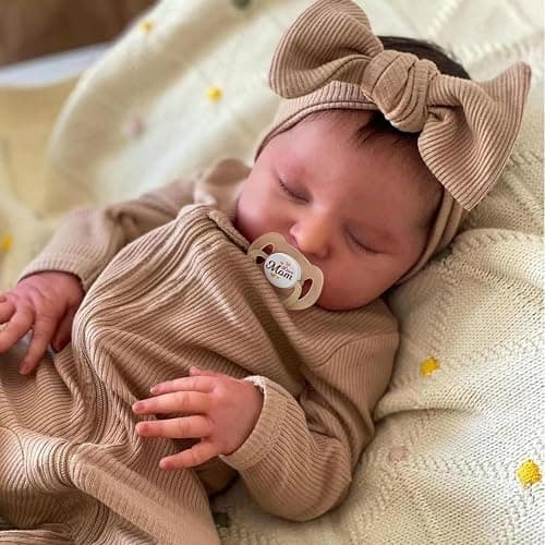 ADFO Real Life Reborn Baby Dolls Girl 20 Inches Realistic Baby Doll Soft Vinyl Sleeping Newborn Baby Dolls with Feeding Accessories for Kids Ages 3+ thumbnail 2