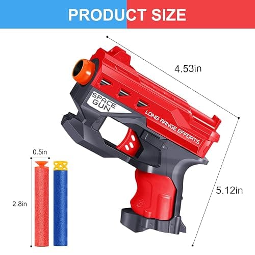 2 Pack Blaster Guns Boys Toy-with 60 Bullets &2 Wristbands, TiopLior Blaster Guns Toy Age for 4-9 Christmas Birthday Gifts &2 Safety Glasses/Face Masks for 6+ Year Old Kids Games Toys thumbnail 2
