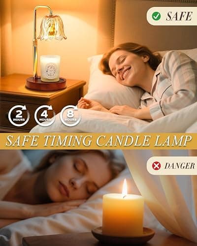 Flower Candle Warmer Lamp with Timer Dimmable, Candle Warming Lamp Height Adjustable, Birthday Gifts for Women Mom, Candles Warmer Light for Jar Candles, Christmas Gifts, House Warming Gifts New Home thumbnail 2