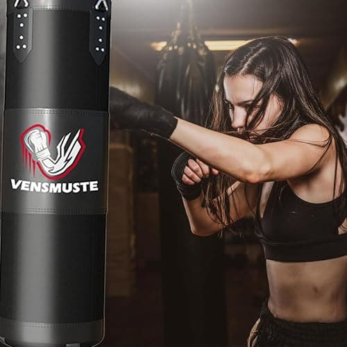 Vensmuste Punching Bag for Adults, 4FT Oxford Heavy Boxing Bag Set, Punching Bag with 12OZ Boxing Gloves, Chains, Hand Wraps, etc. Suitable for MMA Karate Kickboxing Boxing - Unfilled thumbnail 6