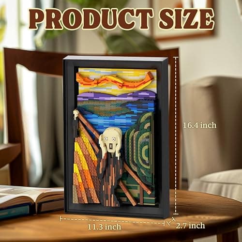Sosuy The Scream Building Set- Wall Art Decor Building Blocks for Adults. Home Decor Room Decor Aesthetic Christmas Halloween Birthday Thanksgiving for Kids Boys Girls Men, Women and Art Lovers Gift thumbnail 2