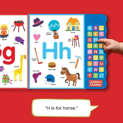 Let’s Learn ABCs – Interactive Toddler Sound Book with 27 Buttons | Tracing, Alphabet Song, Children's Board Book | Learn Letters & First Words | Fun Learning Activities for Boys & Girls thumbnail 10