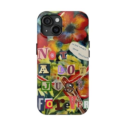 Music Floral Album Phone Case Compatible with iPhone 16 15 14 13 12 11 XS Max, Artistic Music Phone Case for Girls, Protective Hybrid 2-Layer Hard Shell, Gift for Girls Music Fans - Image 1