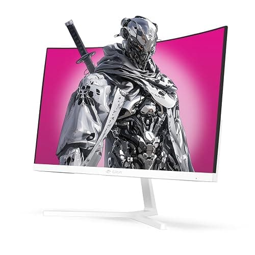 CRUA 24" Curved Gaming Monitor, 165Hz/200Hz Computer Monitor, FHD 1920x1080, 120% sRGB, AMD FreeSync, Blue Light Filter, for Gaming & Office, Wall Mountable- White thumbnail 2
