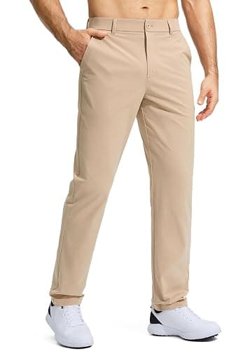 Pudolla Men's Golf Pants Stretch Work Dress Comfy Pants 30"/32"/34" Lightweight Quick Dry Casual Slacks Trousers with Pockets - Image 1