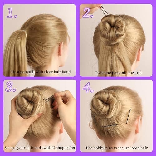 Teenitor 300pcs Hair Pins Bobby Pins Black, 100 Black Bobby Pins 2" 2.75"100 Hair Pins for Women and 100 Clear Hair Bands Kit, U Pins for Buns 2" 2.36" thumbnail 7