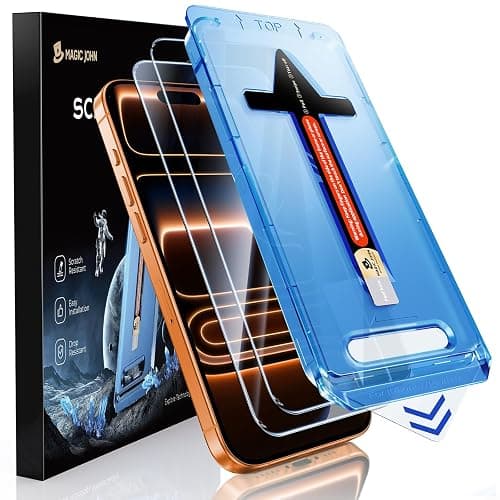 MAGIC JOHN 2 Pack for iPhone 17 Pro Max 6.9 inch Tempered Glass Screen Protector, Auto Dust-Elimination, Bubble Free, HD Clear, Easy Installation - Image 1