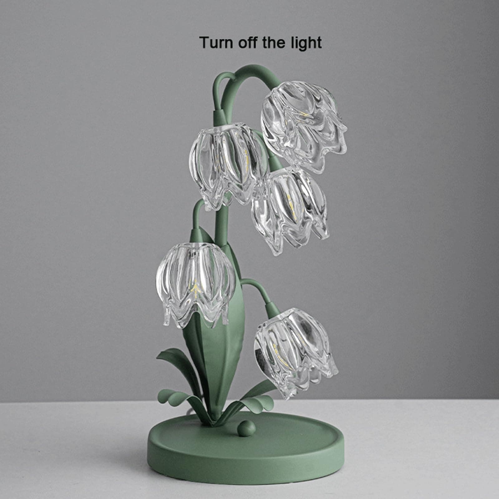 Green Tulip Table Lamp Vintage Flower Bedside Desk Lamp w/ G4 LED Bulbs Elegant Floral Bedside Lamp for Bedroom Living Room Office Reading thumbnail 6
