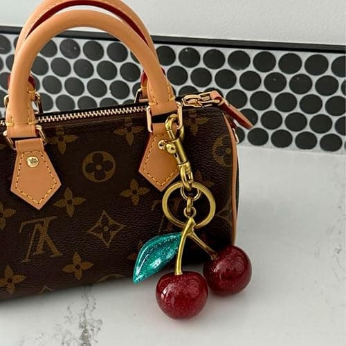 FASTFAIRY Keychain Cherry Bag Charms Purse: Key Chains Women Cute - Car keyrings leather handbags - Valentines Day Gifts thumbnail 5